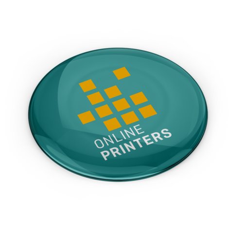 Adesivo 3D colorato con superficie bombata.