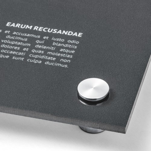 Lastra in vetro acrilico grigio in forma personalizzata.