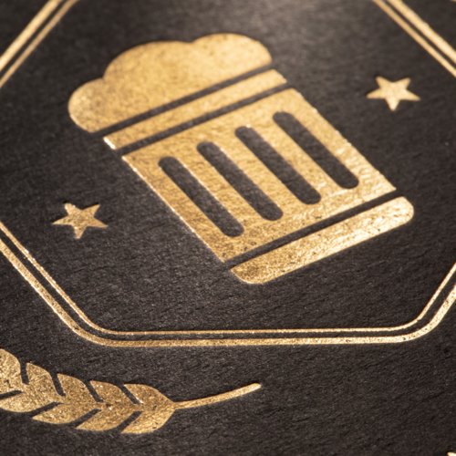 Sottobicchiere rotondo con stampa a caldo.