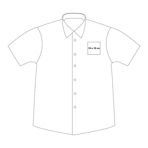 Camicia a maniche corte con abbottonatura e colletto.