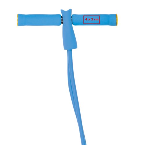 Expander fitness blu in gomma con maniglie.
