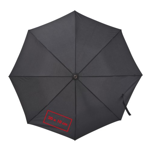 Ombrello automatico nero con manico.
