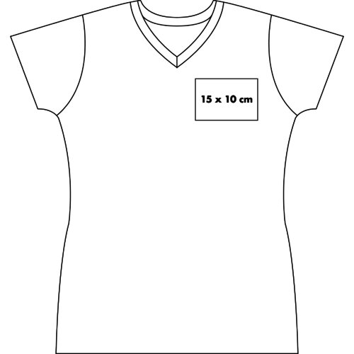 T-shirt bianca in cotone con scollo a V da donna.