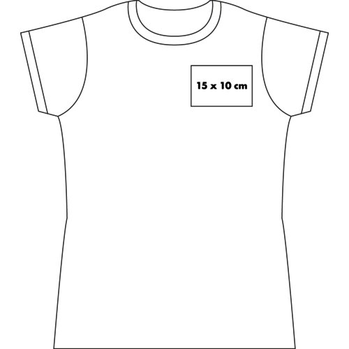 T-shirt bianca in tessuto da donna a maniche corte.